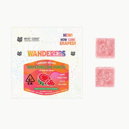 West Coast Trading Company - Wanderers Sugar-Free Vegan Gummies | Watermelon Punch | 2ct - 1