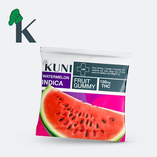 KUNI - Watermelon Gummies 10mg Indica 100mg - 1