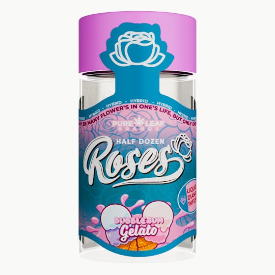 Roses - BUBBLEGUM GELATO Roses 6 Pack Hybrid | Liquid Diamond Infused | 3.6G - 1