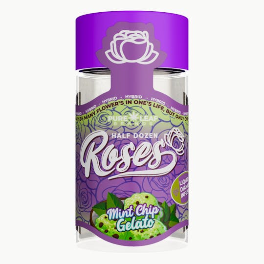 Roses - MINT CHIP GELATO Roses 6pk Hybrid | Liquid Diamond Infused | 3.6G (.6g ea) - 1