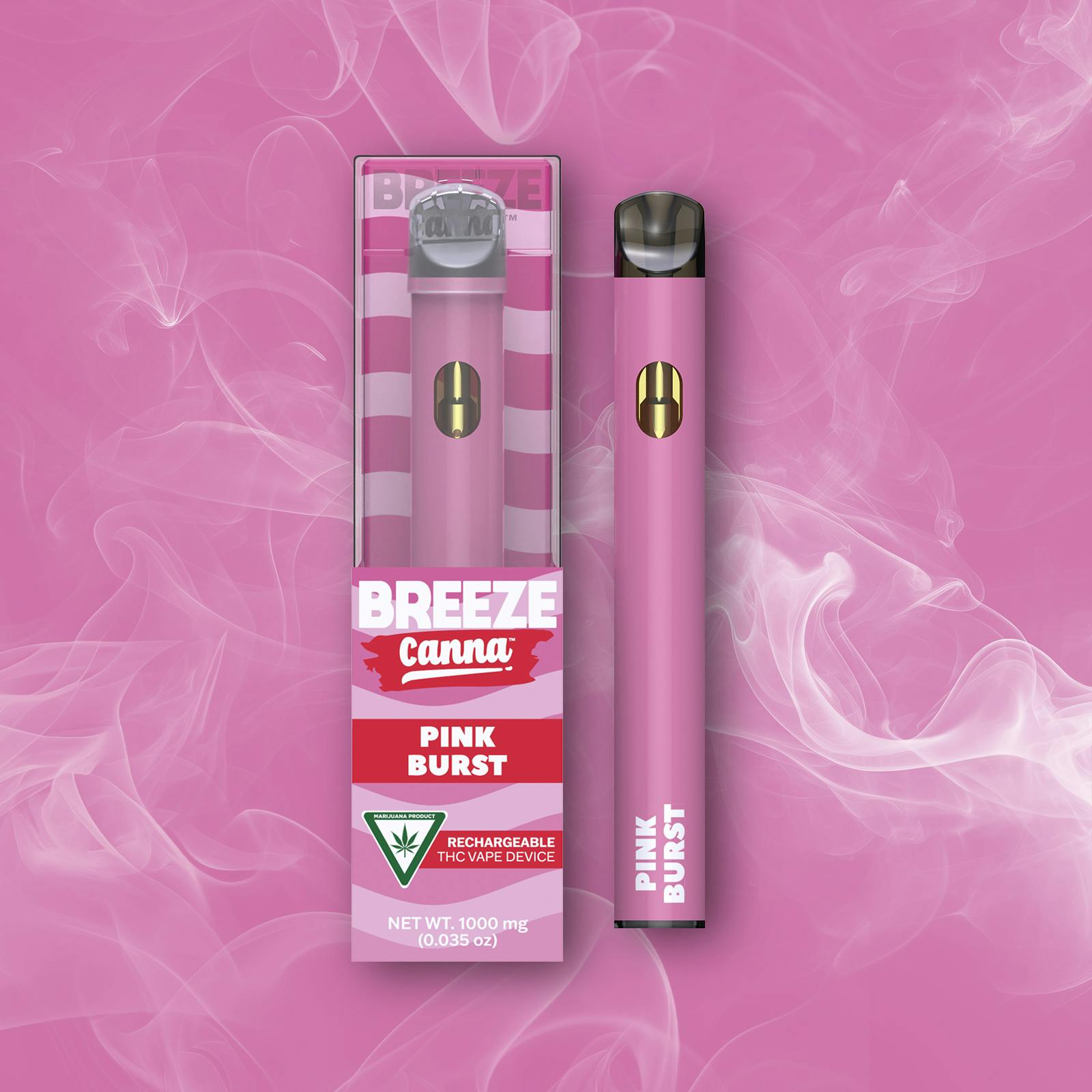 Breeze Canna - Pink Burst - Classic 1g PLUS Vape Device — BREEZE Canna - 1