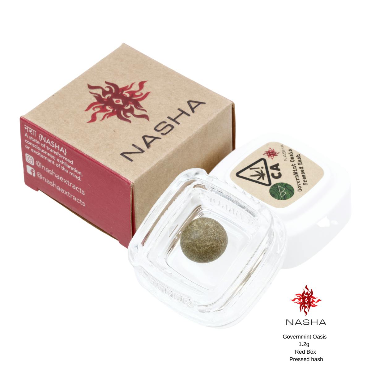 NASHA - Governmint Oasis 1.2g Red Pressed Hash (Whitethorn Valley) - 1