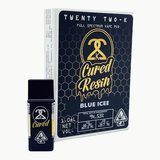 Twenty Two K / 22k - 22K - Cured Resin - Blue Icee - 1.0ml POD - 1