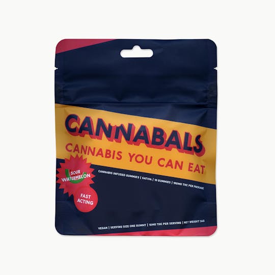 Cannabals - Sour Watermelon - Fast-Acting Gummies - 100mg THC - 1