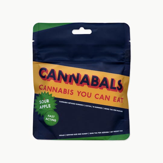 Cannabals - Sour Apple - Fast-Acting Gummies - 100mg THC - 1