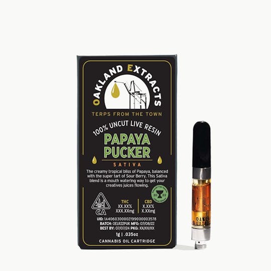 Oakland Extracts - Papaya Pucker Uncut Live Resin Vape Cart - 1