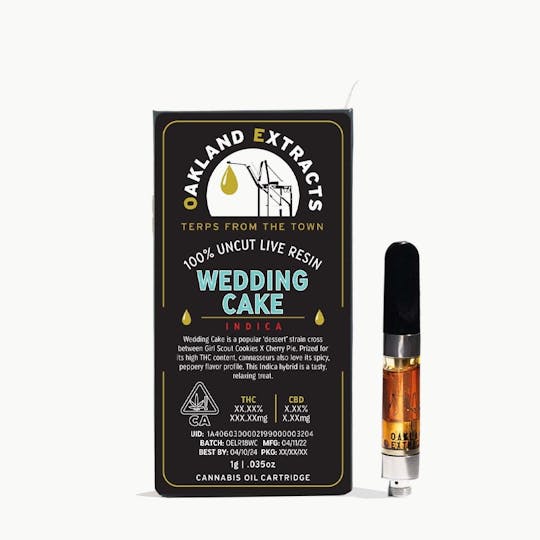 Oakland Extracts - Wedding Cake Uncut Live Resin Vape Cart - 1