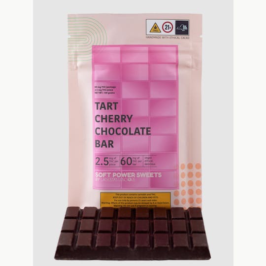 Soft Power Sweets - Soft Power Sweets - Dark Chocolate Cherry bar - 60mg bar in 2.5mg pieces - 1