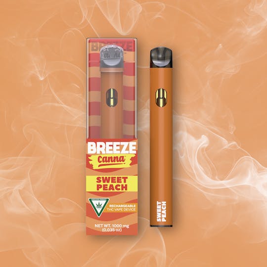 Breeze Canna - Sweet Peach - Classic 1g PLUS Vape Device — BREEZE Canna - 1