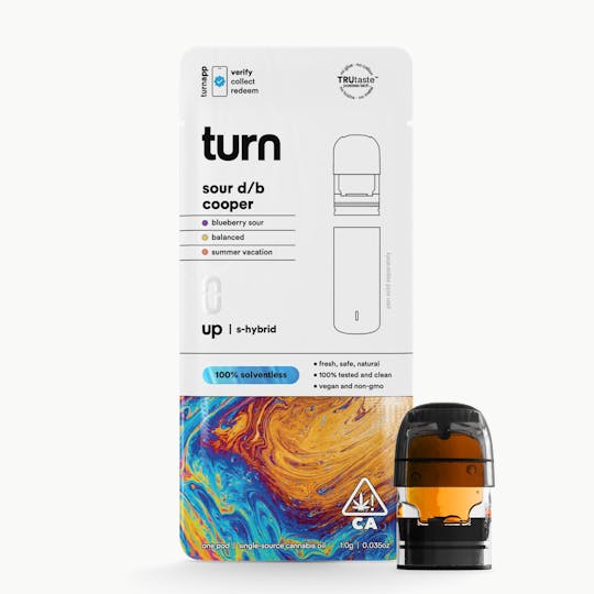 turn - 0.5g pod | sour d/b cooper | 100% solventless (live rosin) | up | - 1