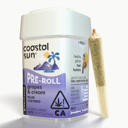 Coastal Sun - Grapes & Cream Greenhouse 0.35g Pre-Roll 10pk 3.5g - 1
