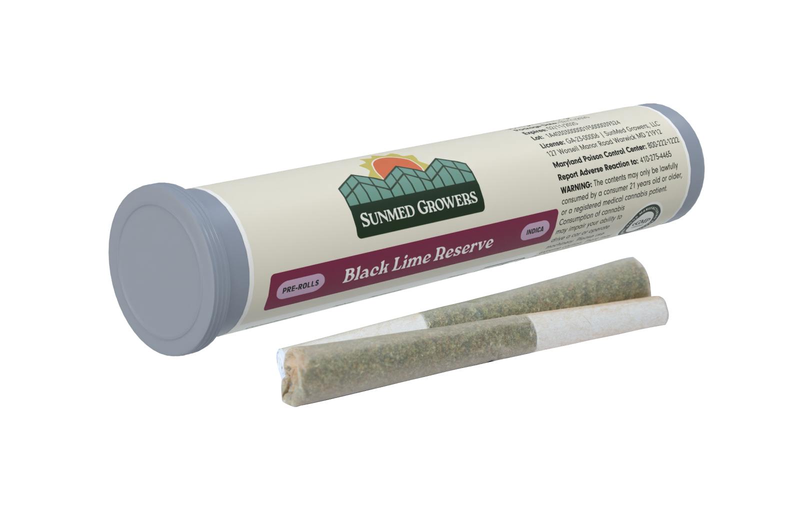 SunMed Growers - Black Lime Reserve Pre Roll 0.5g/2 Pack - 1