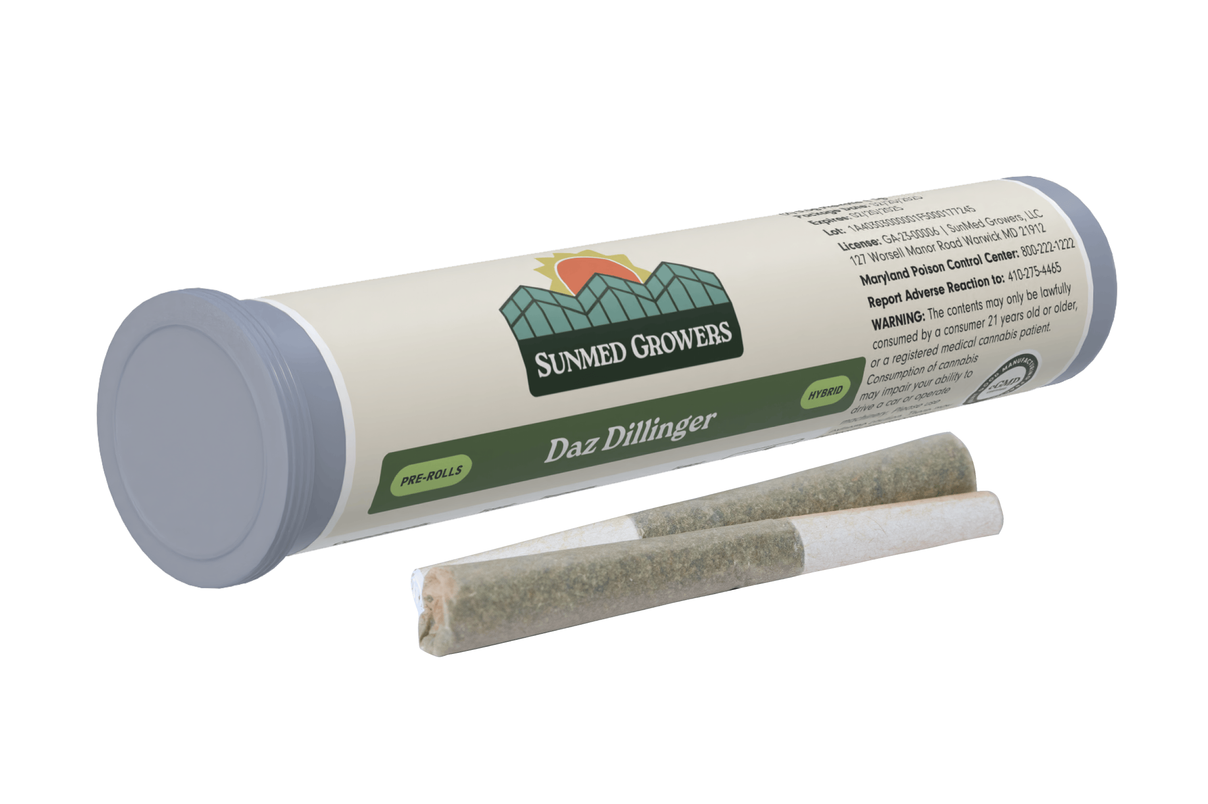 SunMed Growers - Daz Dillinger Pre Roll 0.5g/2 Pack - 1