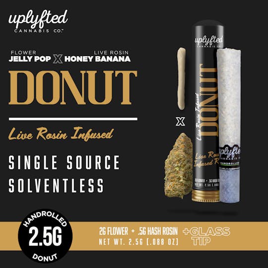 Uplyfted Cannabis Co - 2.5g Live Rosin Donut - Jelly Pop X Honey Banana - 1