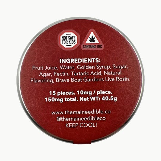 Indico - 150mg Cherry Gummies - The Maine Edible Co. + Brave Boat Gardens - 1