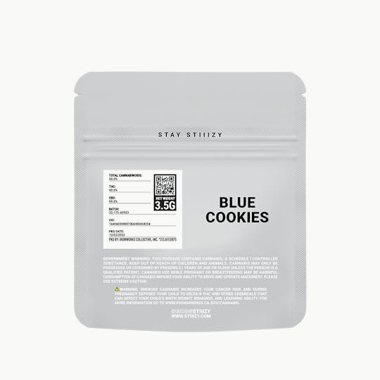STIIIZY - - BLUE COOKIES - 3.5G White Label Mylar - 1