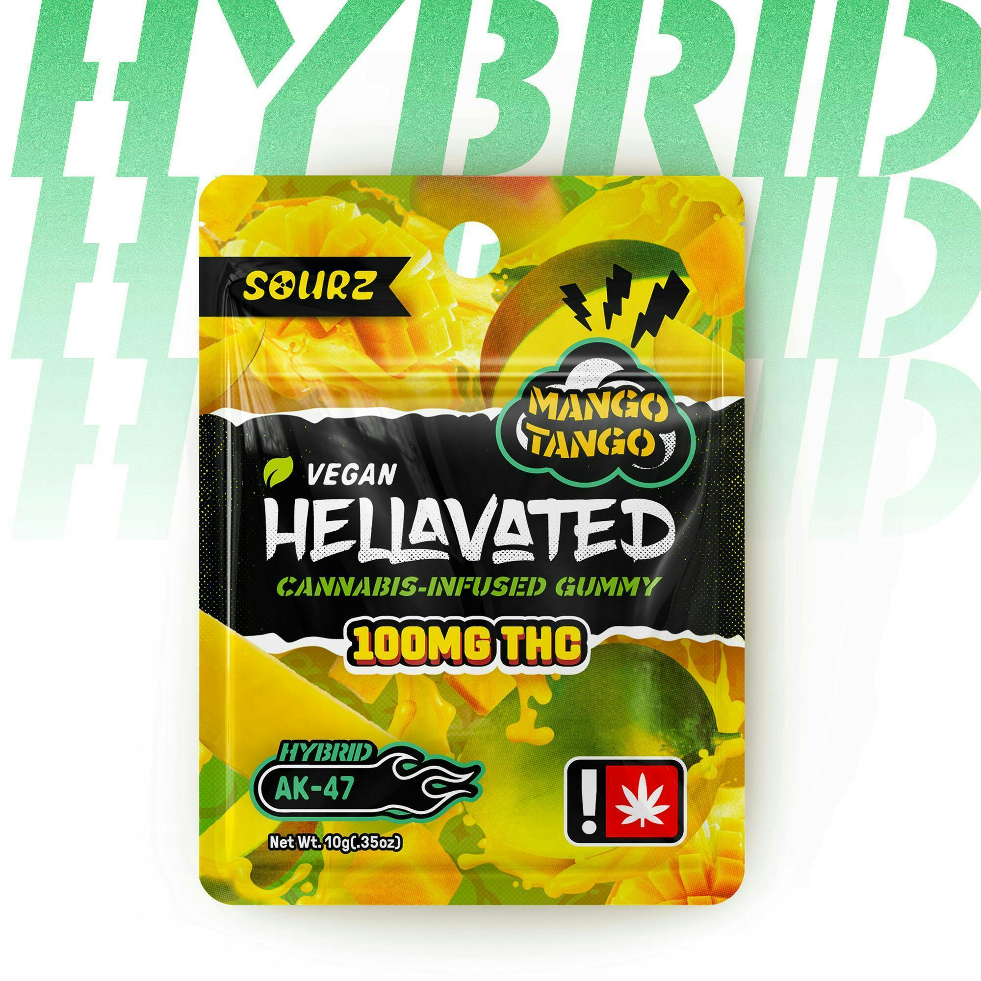 Hellavated - Mango Tango (1pc) Sour Gummiez 100mg - 1