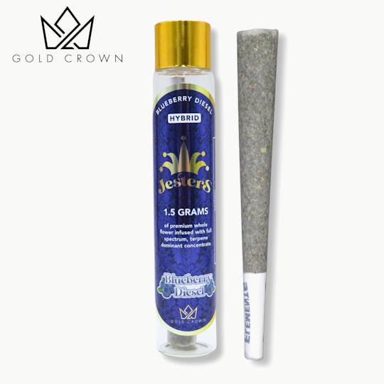 Gold Crown - Gold Crown | Jesters | Infused Pre Roll 1.5g | Blueberry Diesel - 1