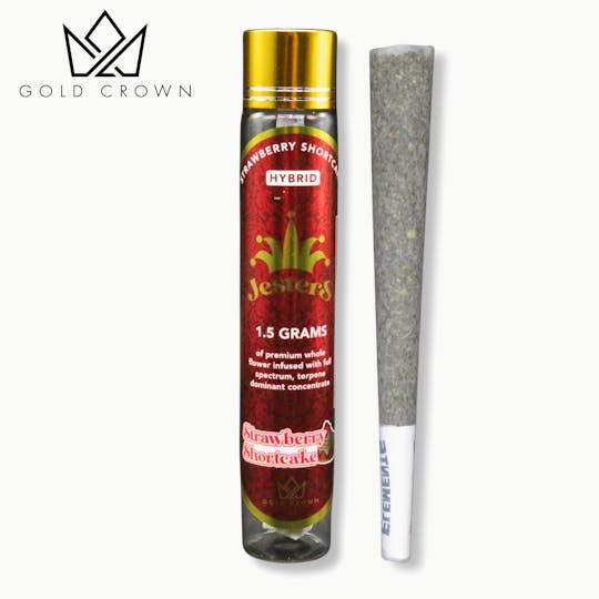 Gold Crown - Gold Crown | Jesters | Infused Pre Roll 1.5g | Strawberry Shortcake - 1