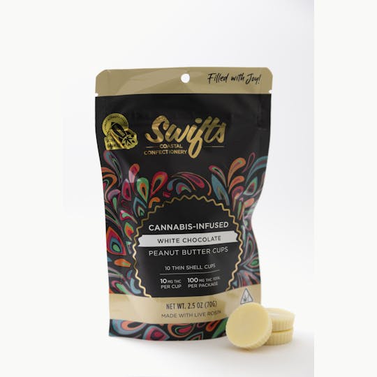 Swifts Edibles - Swifts Peanut Butter Cups White Chocolate - 100MG - ROSIN - Sativa - 1