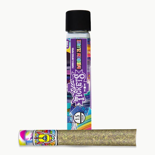 Lift Tickets - Infused Glass Tip Pre-Roll: Rainbow Zlushi 1.5g Joint - 1