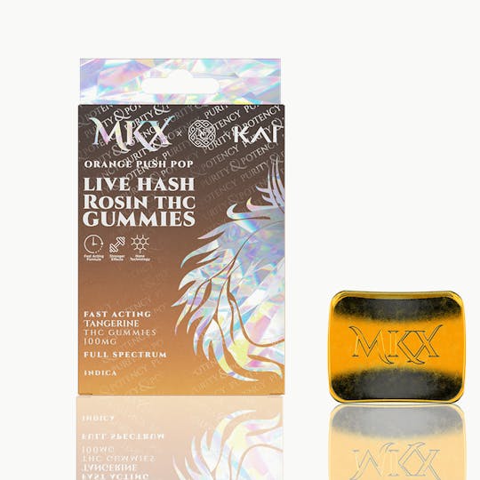 MKX Oil Co - MKX Live Hash Rosin Gummies (100mg)- Orange Push Pop - 1