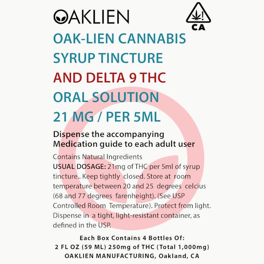 Oaklien - Oak-Lien Delta 9 Syrup Tincture 1,000 mg - 1