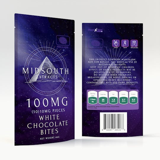 MidSouth Extracts - White Chocolates Pieces - 100mg - 1