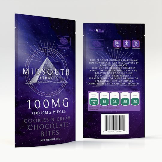 MidSouth Extracts - Chocolate pieces - 100mg - Cookies & Cream - 1