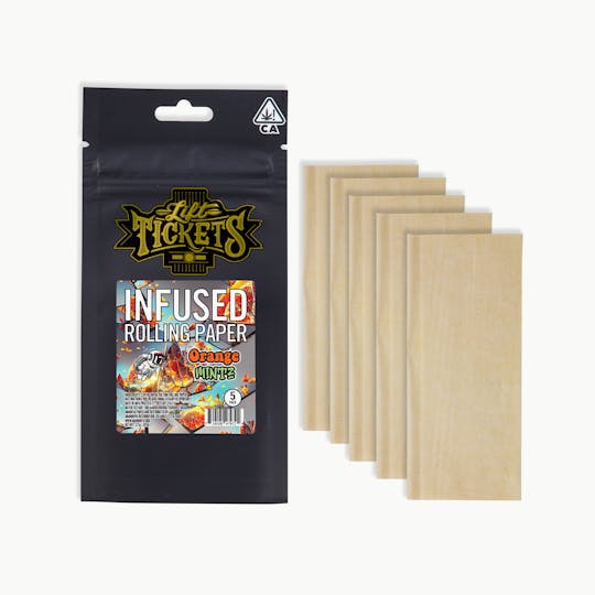 Lift Tickets - Orange Mintz Live Resin Infused Rolling Paper - 5 pack - 1