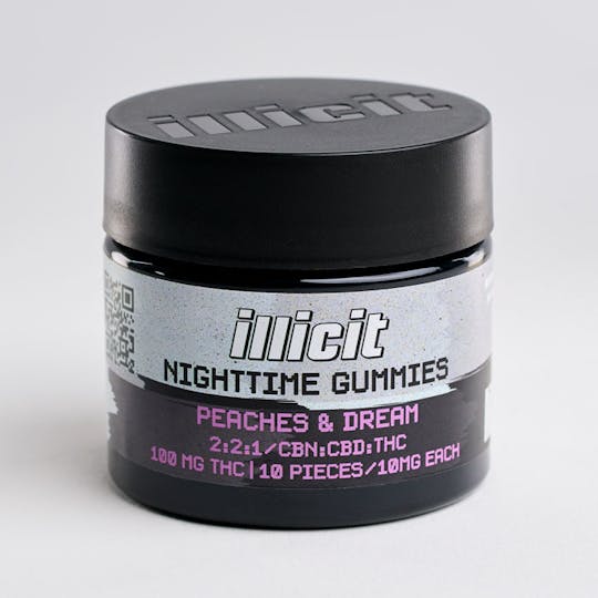 ILLICIT - Peaches & Dream 100MG Nighttime Gummies (2:2:1 CBN:CBD:THC) - 1
