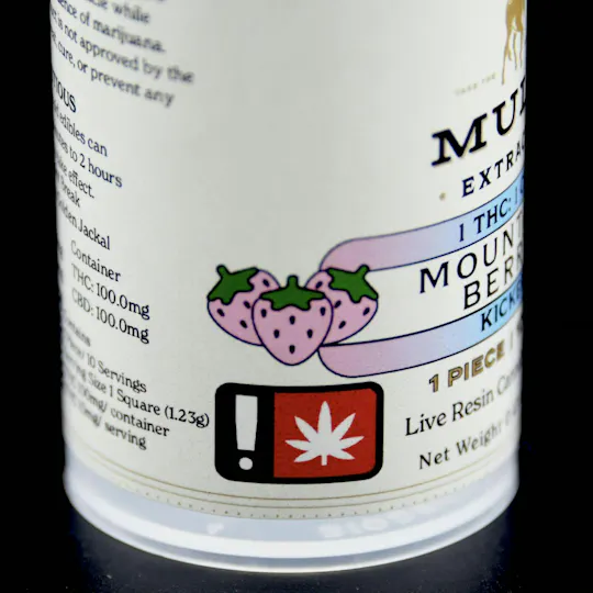 Mule Extracts - Mountain Berry 1:1 Kicker Gummy | THC:CBD | 100mg | Single - 1