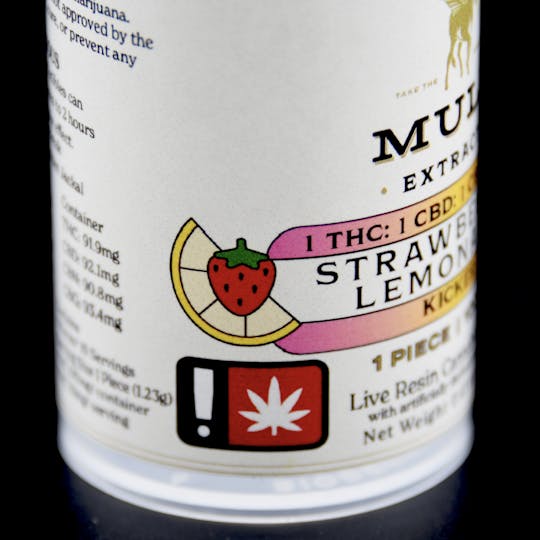 Mule Extracts - 100mg Strawberry Lemonade " QUAD" 1:1:1:1 THC CBD CBG CBN Kicker (Hybrid) - 1