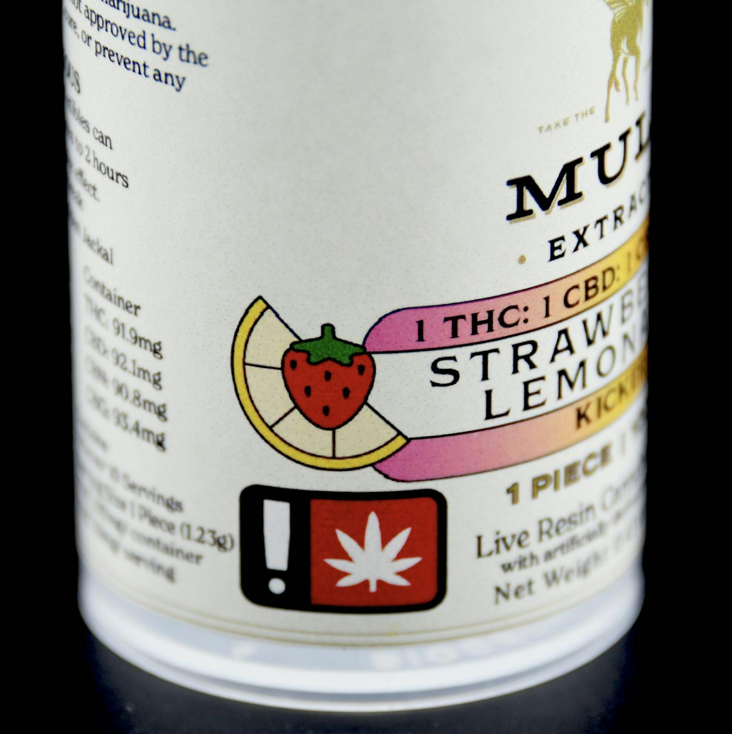 Mule Extracts - Strawberry Lemonade 1:1:1:1 Kicker Gummy | THC:CBD:CBG:CBN | 100mg | Single - 1