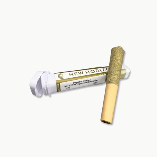 Indico - 1g Papaya Power w/ .1g White Nightmare Rosin Pearl Pre Roll - New Horizons - 1