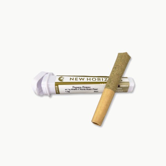 Indico - 1g Papaya Power w/ .1g Sherb n' Runtz Rosin Pearl Pre Roll - New Horizons - 1