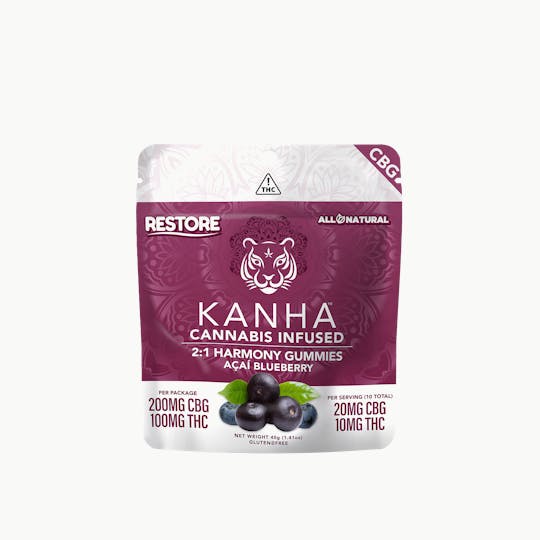 KANHA - KANHA | Harmony | 2:1 CBG:THC | Açaí Blueberry | 200mg CBG/100mg THC - 1