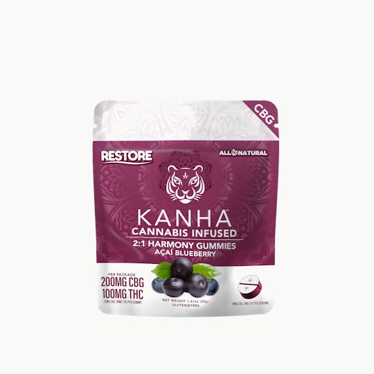 KANHA - KANHA | Harmony | 2:1 CBG:THC | Açaí Blueberry | 200mg CBG/100mg THC - 1