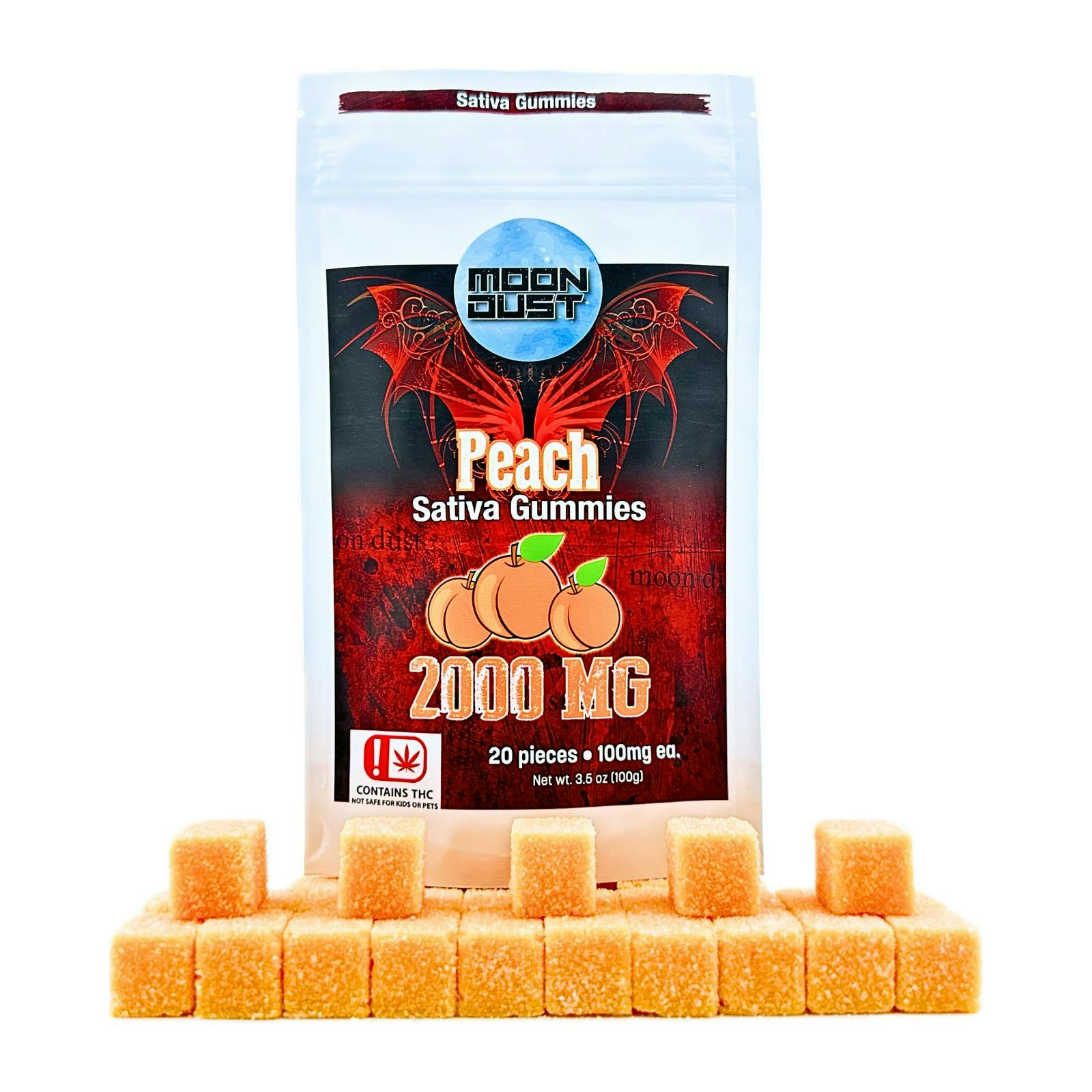 MOON DUST - Moon Dust | Peach Gummies | 2000mg | 20ct | 100mg/ea - 1