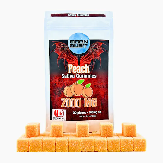MOON DUST - Moon Dust | Peach Gummies | 2000mg | 20ct | 100mg/ea - 1