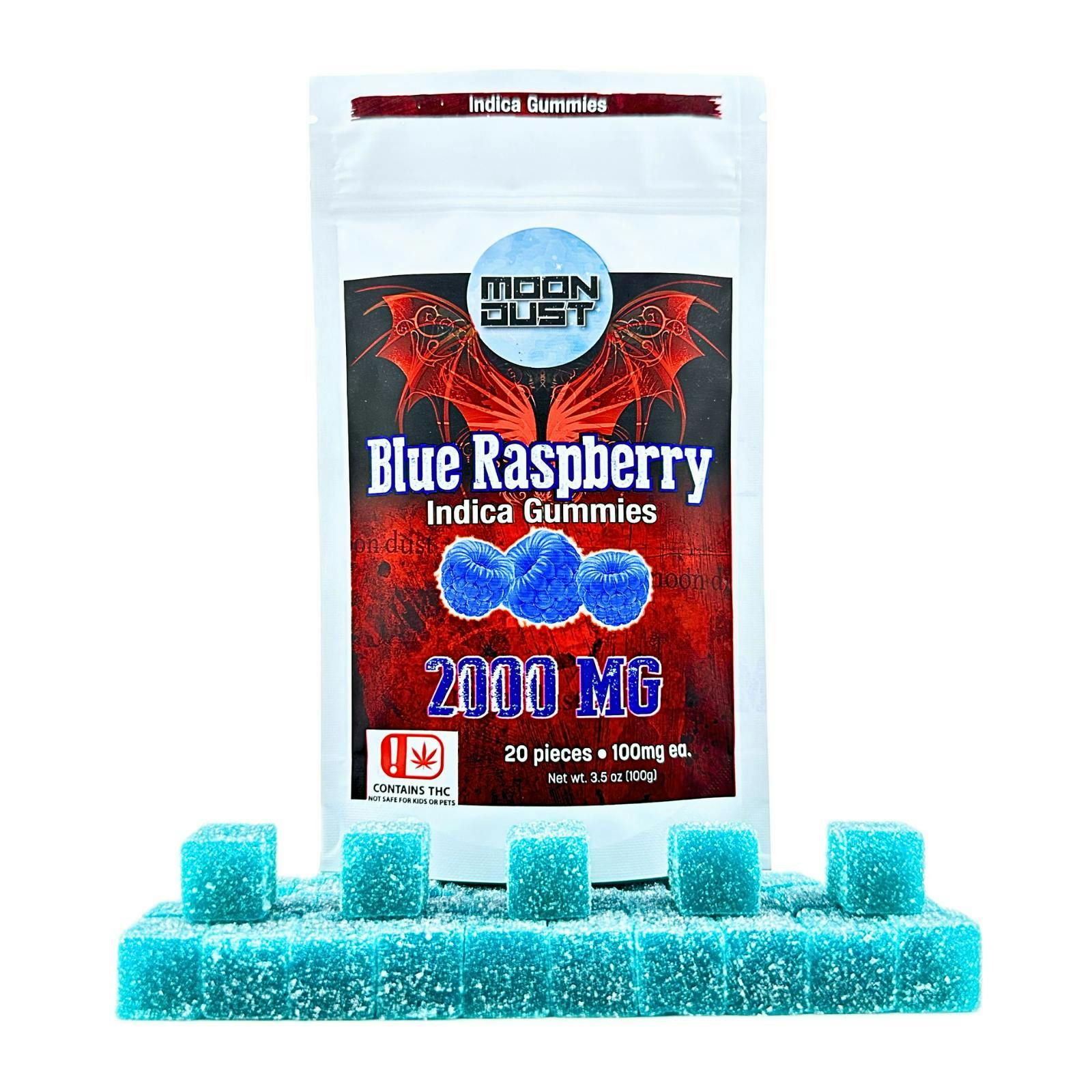 MOON DUST - Moon Dust | Blue Raspberry Gummies | 2000mg | 20ct | 100mg/ea - 1