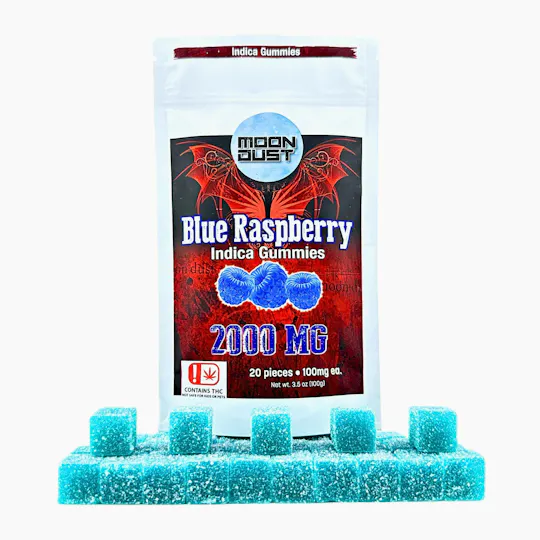MOON DUST - Moon Dust | Blue Raspberry Gummies | 2000mg | 20ct | 100mg/ea - 1