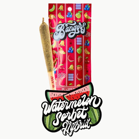 Bangers - Watermelon Sorbet - (1) 1.2 gram Pre roll - 1