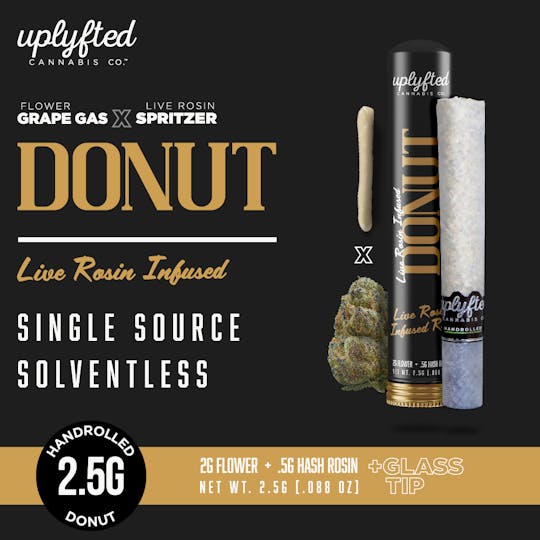 Uplyfted Cannabis Co - 2.5g Live Rosin Donut - Grape Gas x Spritzer - 1