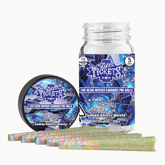 Lift Tickets - OG Kush x Lemon Cherry Gelato - Infused Pre-Roll 5-Pack - 1