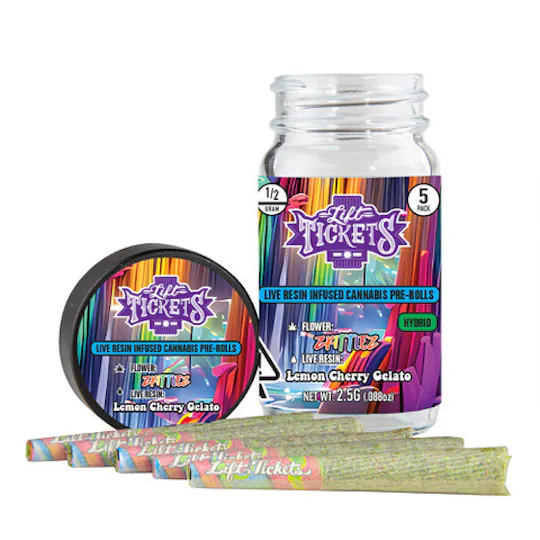 Zkittlez x Lemon Cherry Gelato - Infused Pre-Roll 5-Pack - Lift Zkittlez x Lemon Cherry Gelato - Infused Pre-Roll 5-Pack - Lift