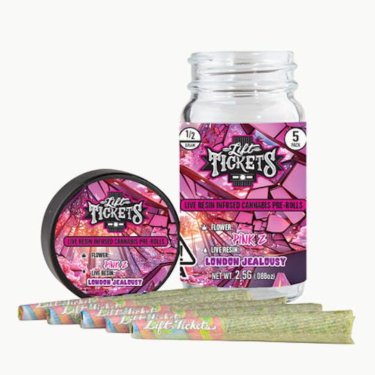 Lift Tickets - Pink Z x London Jealousy - Infused Pre-Roll 5-Pack - 1