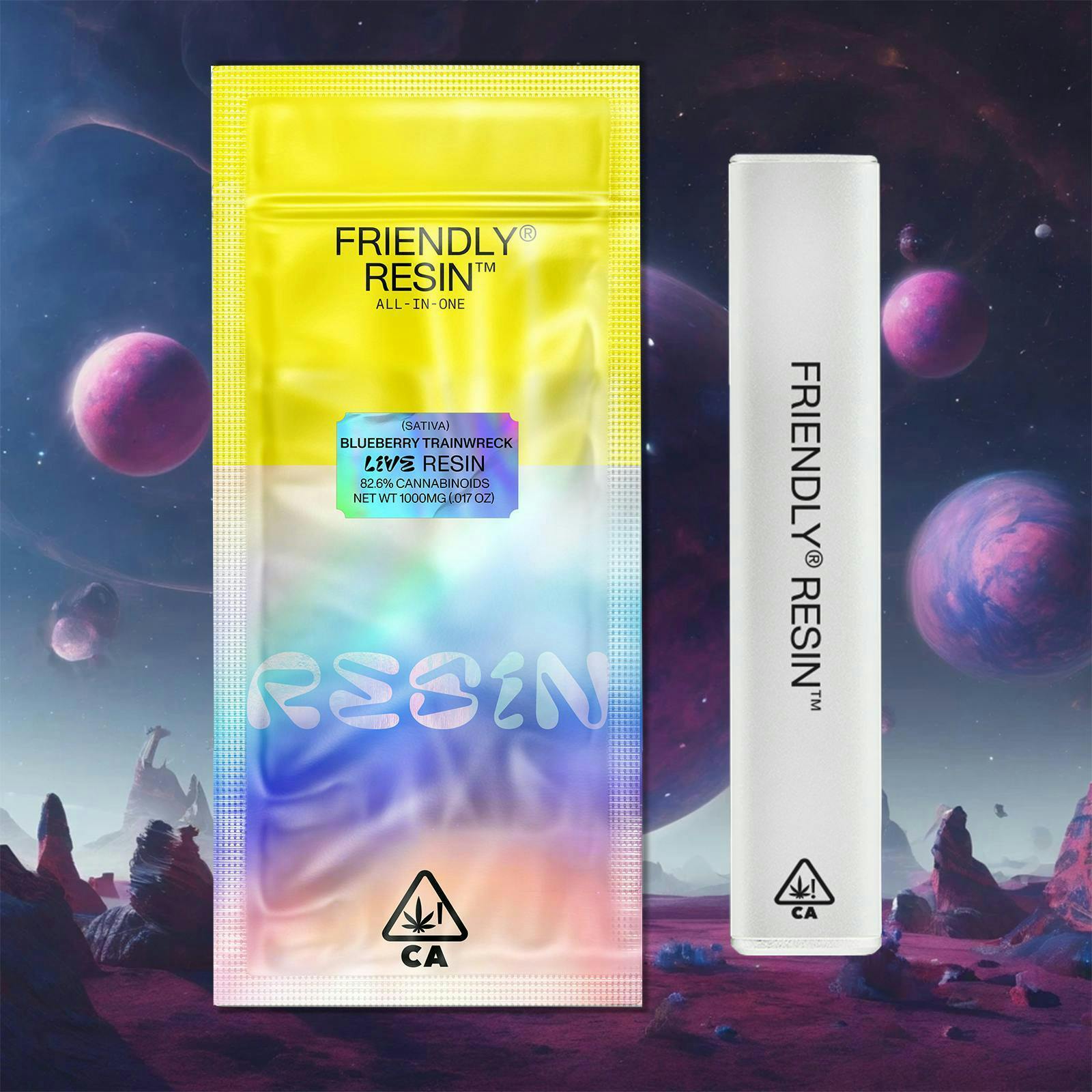 Friendly Brand - Friendly Brand | Blueberry Trainwreck | Live Resin AIO | 1g - 1