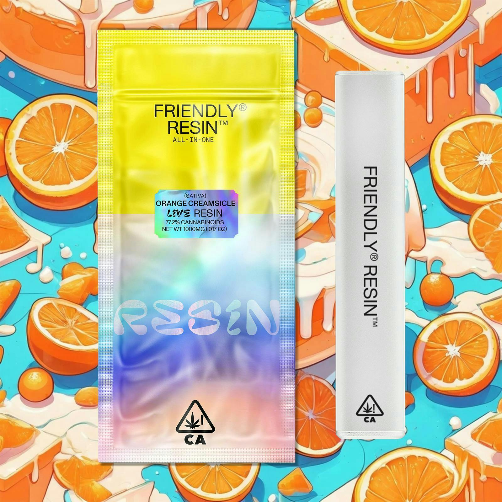 Friendly Brand - Friendly Brand | Orange Creamsicle | Live Resin AIO | 1g - 1