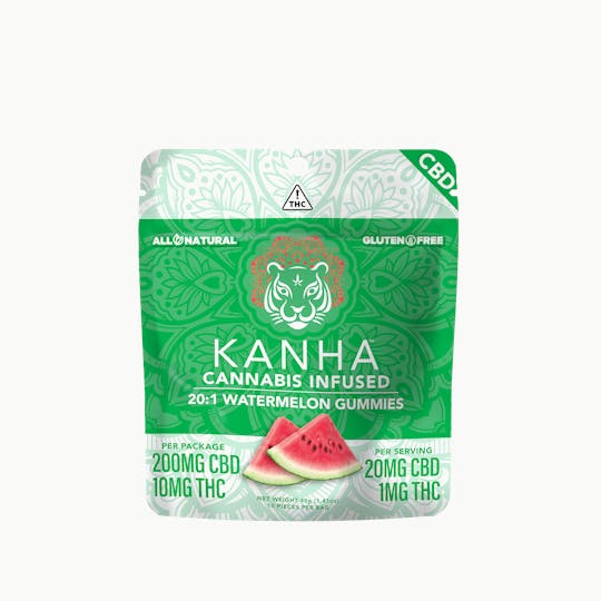 KANHA - KANHA | 20:1 CBD:THC | Watermelon | 200mg CBD/10mg THC | 10-pack - 1